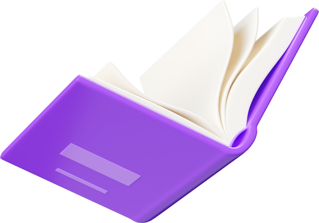 Book Open Fly Purple 3D