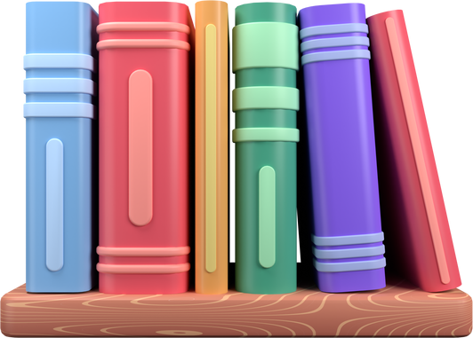 Book Shelf Library 3D illustration